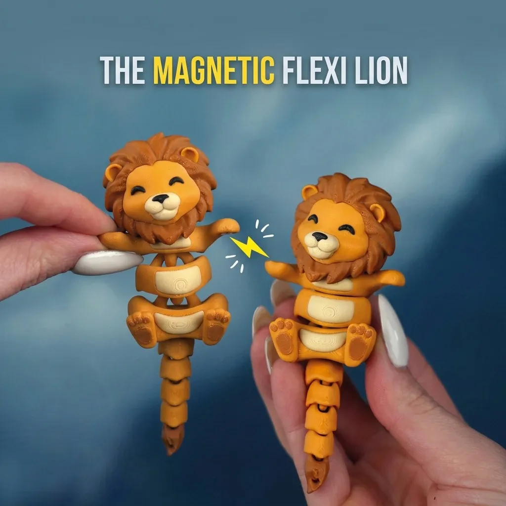 FlexiFam - Poseable Lion with Magnetic Hands - Image 1
