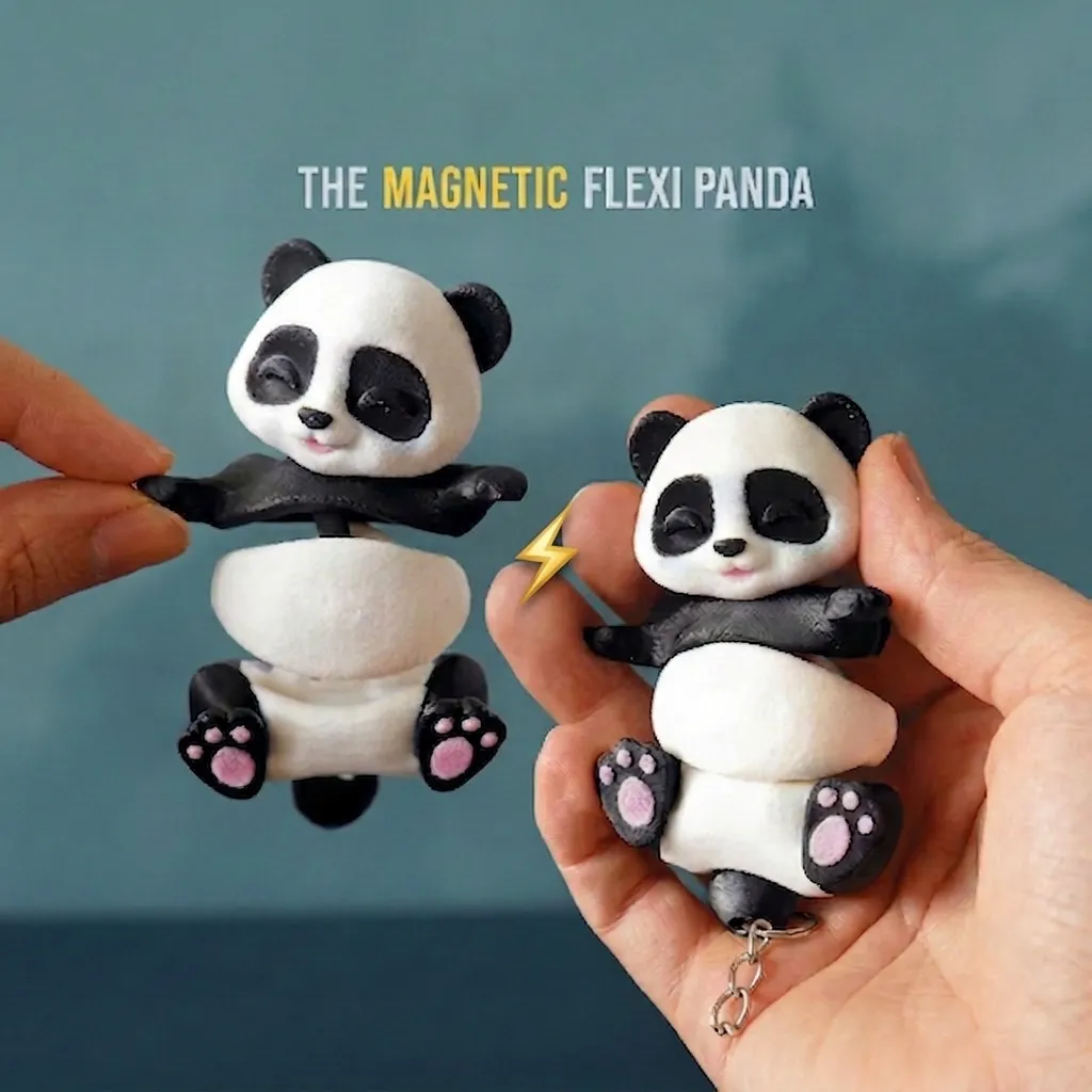 FlexiFam - poseable panda with magnetic hands - Image 1