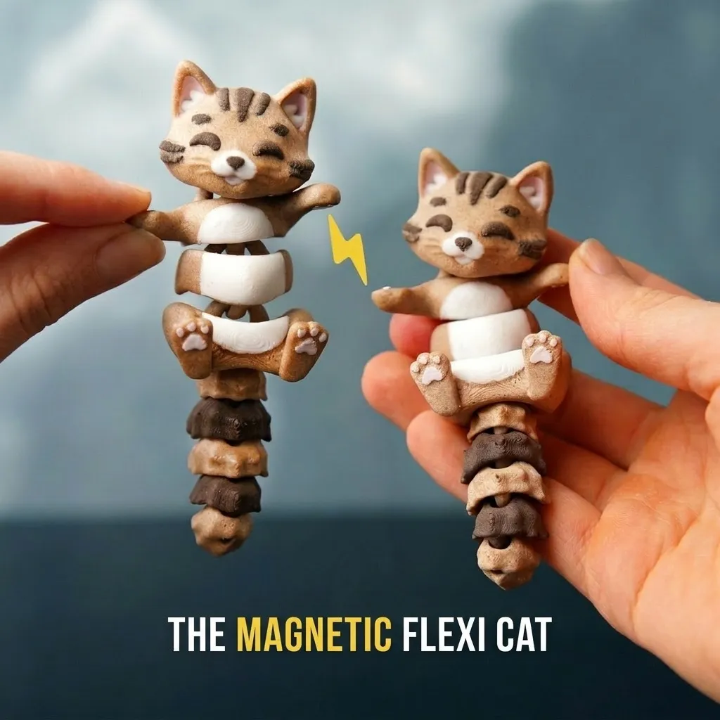 FlexiFam - poseable cat with magnetic hands - Image 1