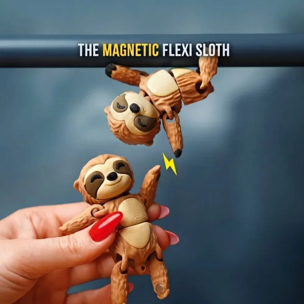 FlexiFam - poseable sloth with magnetic paws - Image 1