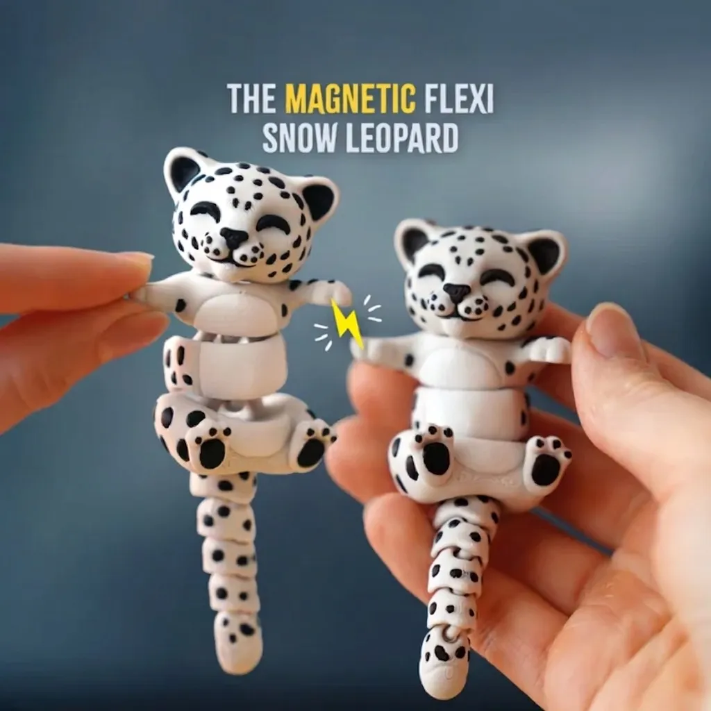 FlexiFam - poseable leopard with magnetic hands - Image 1