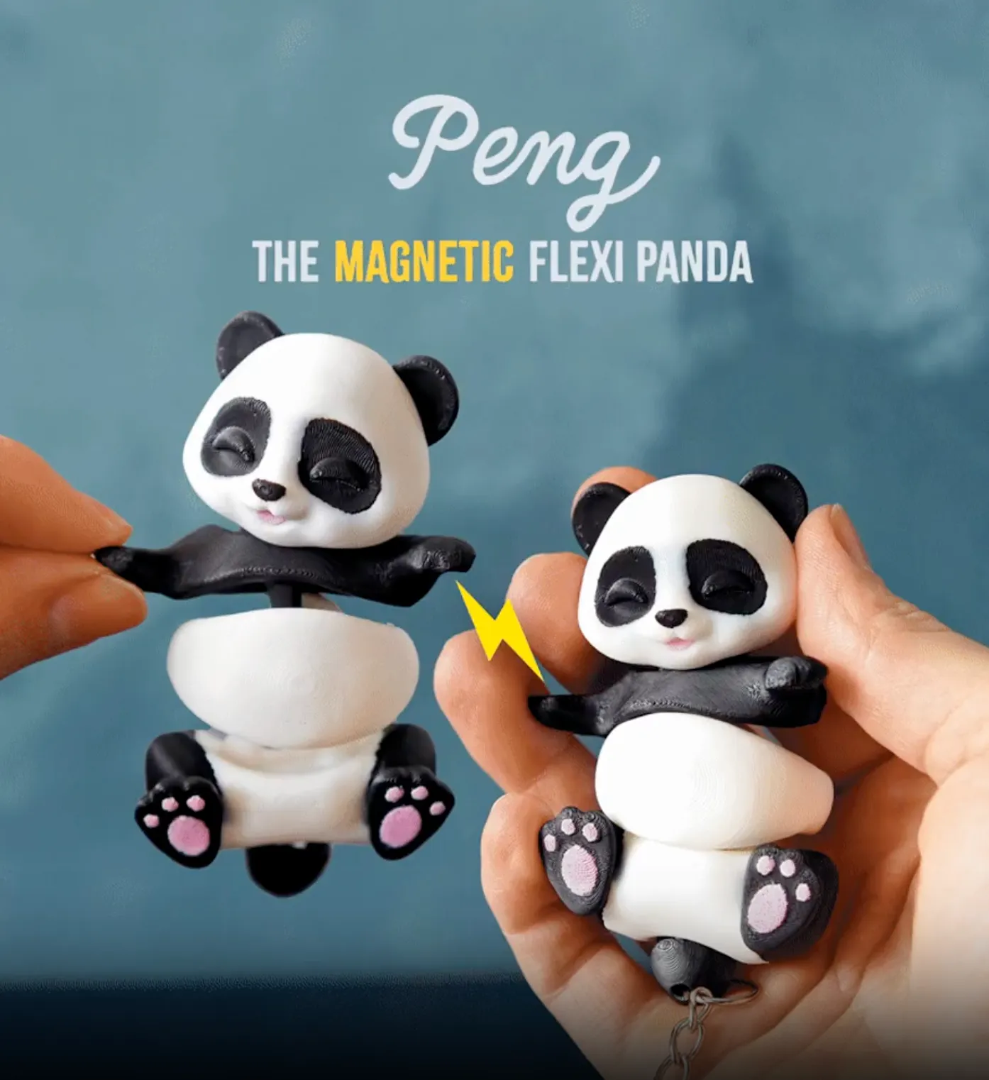 FlexiFam - Peng the Flexi Panda with magnetic hands - Image 1