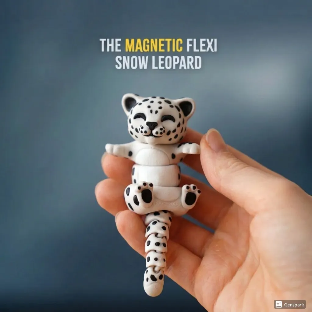 FlexiFam - poseable leopard with magnetic hands - Image 1
