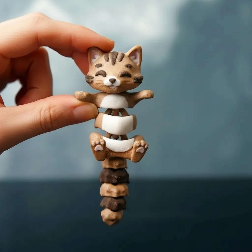 FlexiFam - poseable cat with magnetic hands - Image 1