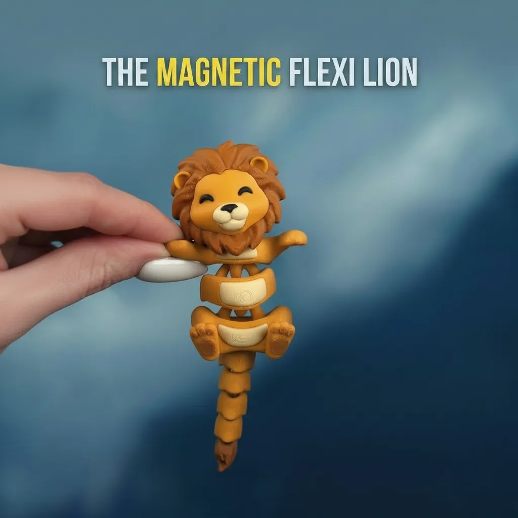 FlexiFam - Poseable Lion with Magnetic Hands - Image 1